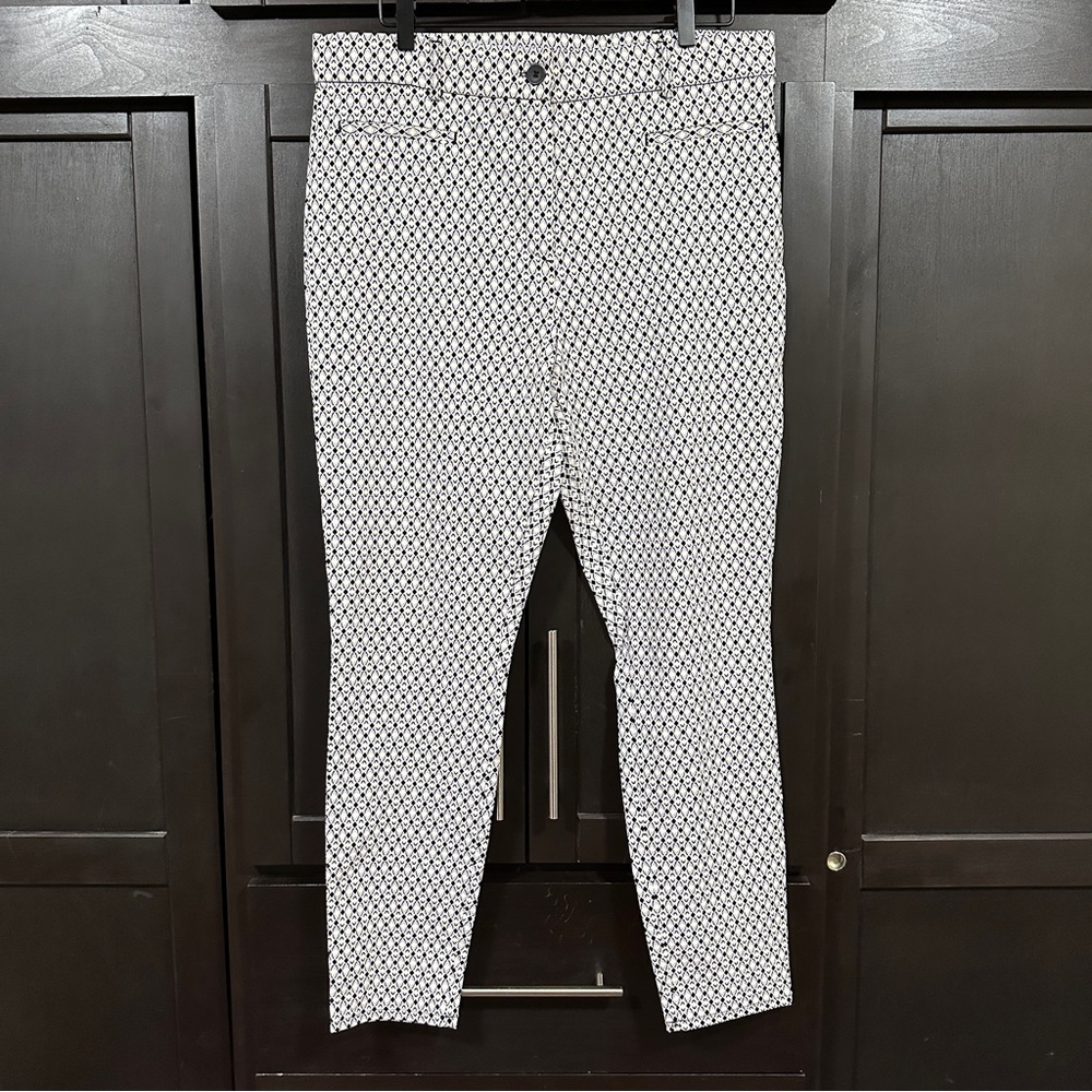 PRIMARK CARES White, black and blue Pants size 16 high waist trousers
